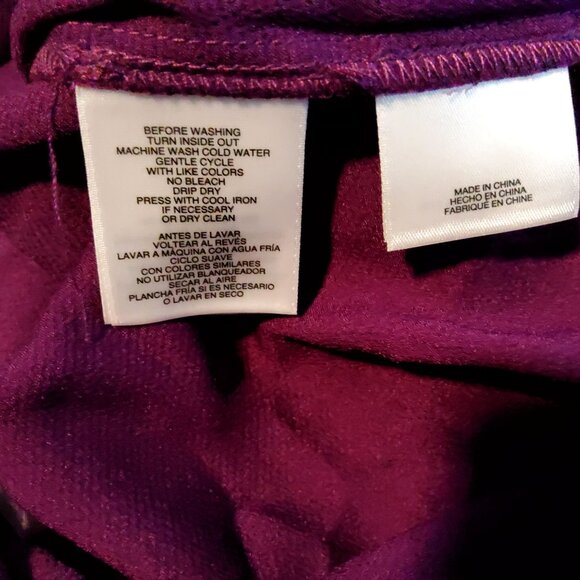 Purple Kasper V-Neck Long Sleeve Blouse Womens Size M V-neckline Long sleeves - Picture 10 of 11